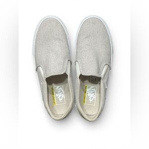 Vans Classic Slip-On Beige Canvas Sneakers Deluxe Comfort Women’s 8